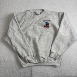 VTG Wolfgang Puck Cafe California Grey Pullover LS Fleece Sweatshirt‎ Men's M